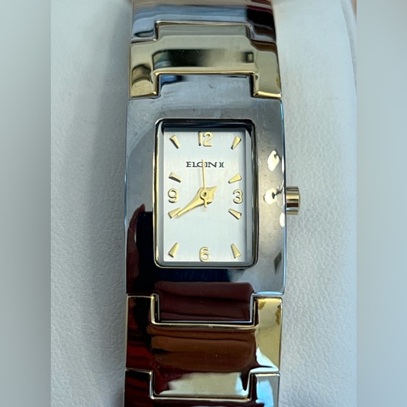Elgin II Ladies Watch Gold Silver Tone Cuff Bracelet Silver Dial Gorgeous main image 7